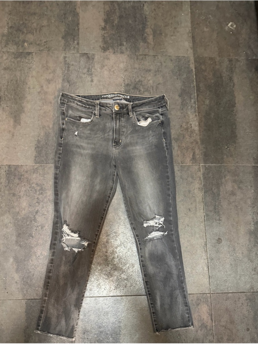 American Eagle Outfitters Women's Distressed Grey Skinny Jeans